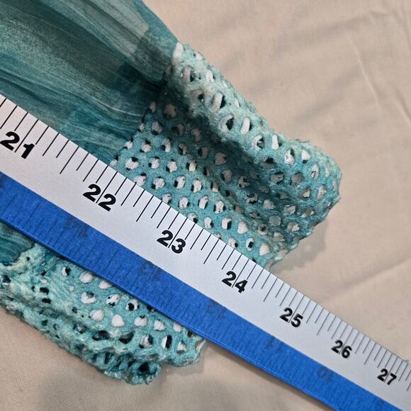 Cativa Wearable Art Jacket Blue Green Abstract Crinkle Mesh Back Sz XL Dopamine - Picture 7 of 12